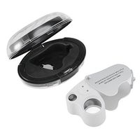 uxcell Magnifying Glass with Light, 30X/60X LED Illuminated Jewelry Loupe 300%/600% Metal Magnifier,Pocket Folding Magnifier Eye Loup Gauge,for Jewelry, Antiques, Coins, Rocks, Stamps