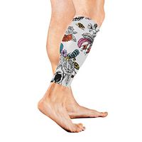 AHOMY Sports Calf Compression Sleeves Black and White Skull Flowers Leg Compression Socks for Men and Women
