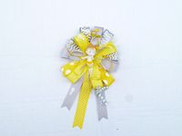 Yellow Gray Chevron Modern Mommy Baby Shower Theme Corsage for Mom (Mod Theme -Round Gray and Yellow)