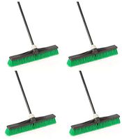B aqw Professional 24" Multi-Surface Maxi-Lok Push Broom, 4 Pack
