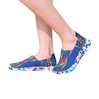 Women Casual Sneakers, Neartime Women Woven Flats Breathable Shallow Mouth Lazy Slip Resistant Comfort Shoes (US:5, Blue)