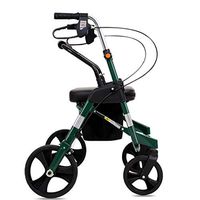 Compact Rolling Petite Walker Double Brake System, Foldable Drive Walking Aids, Lightweight Walking Aids 4 Wheels Portable, Used for Seniors Walking,Green