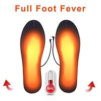 LHGO USB Heated Insoles Rechargeable Washable Free to Cut for Men and Women Winter Hunting Skiing Fishing Hiking（US 7-10)