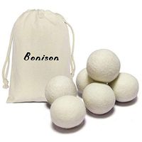 6 Pack All Natural Wool Dryer Balls XL Size - Chemical Free Natural Fabric Softener Reusable Anti Static Reduces Clothing Wrinkles and Saves Drying Time (White)