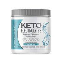 KetoLogic Keto Electrolyte Powder: Sugar Free Electrolyte Supplement for Rapid Hydration, Recovery, Cramps & Energy Boost | NO Carbs, NO Calories, NO Artificial Sweeteners | Unflavored - 45 Serve