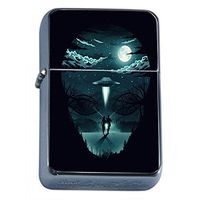 Alien Abduction Flip Top Oil Lighter Em1 Smoking Cigarette Silver Case Included
