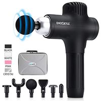 Deep Tissue Percussion Massage Gun,Professional Muscle Gun for Relieves Muscle Soreness,Super Quiet Brushless Motor with 5 Level Speeds and 6 Heads (Black)