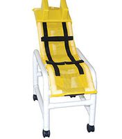 MJM International 191-MC-A-B Articulating Bath Chair Medium with Double Base and Casters, 130 oz Capacity, 56.25" Height x 38.5" Length x 18.75" Width, Royal Blue/Forest Green/Mauve