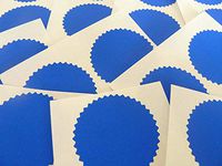 Mini Sticker Pack Of 24, 42mm Serrated Edge, Royal Blue, Certificate Wafer Company Seal Labels, Stickers For Embossing , Legal and Awards