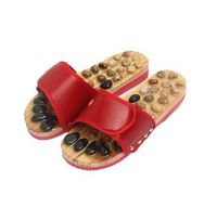 100% Natural Pebble Acupressure Healthy Foot Slipper (Red)
