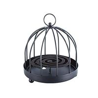 Whthteey Classical Design Mosquito Coil Holder Iron Non-Slip Coil Burner for Outdoor Camping Traveling (Black)