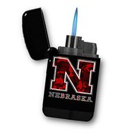 Nebraska Red Camouflage - Sunshine Cases Matte Black Rubber Grip Flameless Turbo Pocket Lighter