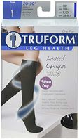 Truform Women's Compression 20-30 mmHg Knee High Open Toe Stockings Black, Small, 2 Count