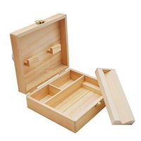 SU&YUWood Stash Box with Rolling Tray Large and Perfect to Organize Your Accessories Khaki