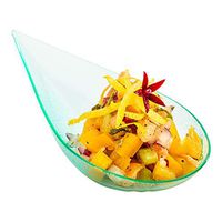 4-inch Tear Drop Appetizer Spoon - 1 oz - Seagreen Plastic Spoon - Perfect for Serving Amuse Bouche and Hors d'oeuvres - Disposable and Recyclable - 100-CT - Restaurantware