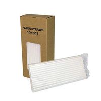 Ipalmay Foil Iridescent Pink Pearl Cocktail Paper Straws, Disposable Biodegradable, 7.75 Inches, Pack of 100