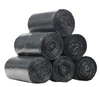 George Jimmy (3 Rolls/90 Counts) Disposable Household Garbage Bags Kitchen Trash Bags Wastebasket Bag 37x50CM Black