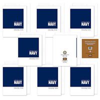 US Navy - Classic Thank You Notecards - Blank Inside - Set of 8 Notecards With Envelopes - by 2MyHero