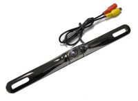 License Plate Mount Rearview Backup Color Camera with Distance Scale Line (Zinc Black Chrome)
