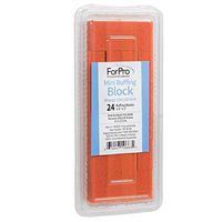 ForPro Mini Buffing Block, Orange, 120/120 Grit, Double-Sided Buffer, 1.5 L x 1 W x .5 H Inches, 24-Ct