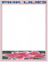 Pink Lilies Stationery Printer Paper 26 Sheets