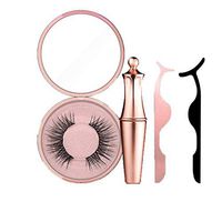 Meidexian888 Magnetic Eyeliner Sets, Magnetic liquid Eyeliner with Magnetic False Eyelashes Easy to Wear Lashes Kit (D)