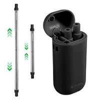 Upgraded Eco Friendly Reusable Collapsible Straws, KITOOL Telescopic Stainless Steel Straw Portable Set - Black