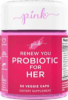 Pink Renew You Probiotics for Women | 50 Veggie Capsules | Unique Probiotic Blend + Cranberry | Vegetarian, Non-GMO & Gluten Free | Created by Women for Women