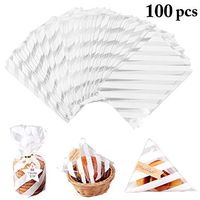 JUSTDOLIFE 100PCS Cello Bag Flat Cellophane Treat Bag Gift Cellophane Bag for Candy Cookie