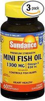 Sundance Vitamins Fish Oil 1300 mg Natural Lemon Flavor - 60 Mini Softgels, Pack of 3