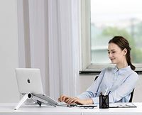 Magichold Portable Laptop Tablet Stand Adjustable Mount Riser fold able Compatible with Any Size Laptop or Tablet iPad iPAD Pro 12.9 (White)