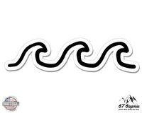 GT Graphics Wave Simple Outline - 8" Vinyl Sticker - for Car Laptop I-Pad - Waterproof Decal
