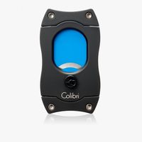 Colibri S-Cut Cigar Cutter - Rubberized Black & Blue Blades