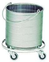 Royce Rolls Stainless Steel 8-Gallon Round Mop Bucket on 3" Casters - #483