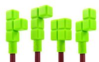 Quell-O Quad-Blockz Chewable Pencil Toppers 4-Pack - for Mild Chewers - Tough, Green