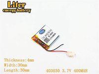 3.7V 400mAh 403030 Lithium Polymer Ion Rechargeable Battery Lithium Polymer Li-Po Battery for MP4 GPS MP3 Bluetooth Stereo DIY Gift