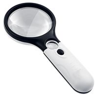 Giveet Magnifying Glass with Light, 3 LED Double Lens 3x45X Handheld Magnifier for Reading Observing & Antique Jewelry Stamp Collecting Hobbies