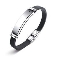 Magnetic Therapy Stainless Steel&Silicone Bracelets Bangle for Men Health Stress Relief Silica Gel Wristband