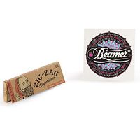 1 Pack Zig Zag 1 1/4 Size Unbleached Rolling Paper + Beamer Smoke Sticker