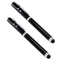 Stylus Pen, [2 Pcs] 4-in-1 Universal Touch Screen Stylus + Ballpoint Pen + Pointer + LED Flashlight For Smartphone/Tablets iPad iPhone Samsung etc + EXTRA Battery