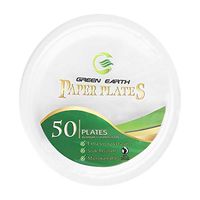 Green Earth - Natural Bagasse (Sugarcane Fiber) Tree Free 10" Paper Plate / Biodegradable / Compostable (50 Counts Disposable Plates）
