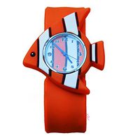 New-Hi 3D Sea Cute Cartoon Animal Unisex Boy Girl Watch Silicone Wristwatch Quartz Watch Kids Xmas Gift Clownfish