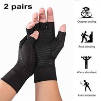ZZYYZZ Copper Compression Arthritis Gloves,for Osteoarthritis, Carpal Tunnel, Computer Typing,and Everyday Support for Hands(2 Pairs),S