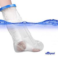 SANGNI Reusable Leg Cast Cover - Waterproof Bandage Protector for Shower Bath Swimming, Watertight Protection for Foot, Leg, Ankle, Wounds, Short, Adult Size, 25.1 x 17.3 Inches (Blue)