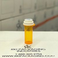 Amber Click Tab Reversible Child Safe Vials | Bottles | Container w/Caps 16 Dram (175 Units/Box)