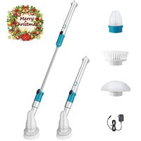 Electric Spin Scrubber, 360 Cordless Shower Floor Scrubber, Tub and Tile Multi-Purpose Power Surface Cleaner with 3 Replaceable Brush Heads, 1 Extension Arm