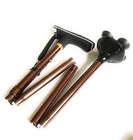 BT Folding Cane - Walking for Men & Women Collapsible, Lightweight, Adjustable Portable Stick Mobility Aid Sleek Look Comfortable Handle with LED Light Aluminum Alloy 4 Head Pivoting Trusty Base