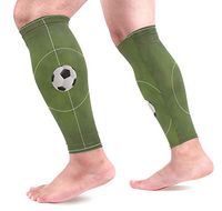 KEAKIA Soccer Green Field Calf Compression Sleeves Shin Splint Support Leg Protectors Calf Pain Relief for Running, Cycling, Travel, Sports for Men Women (1 Pair)