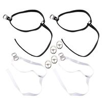 HEALLILY 4 Pairs of High Heel Shoe Straps Adjustable Durable Anti-falling High Heels Ankle Buckle Triangular Straps for Lady Girls (Black and Transparent for Each 2 Pairs)