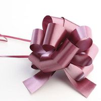 Set of 12 Easy to Use Burgundy Satin Pull Bow Ribbons for Decorating and Embellishing